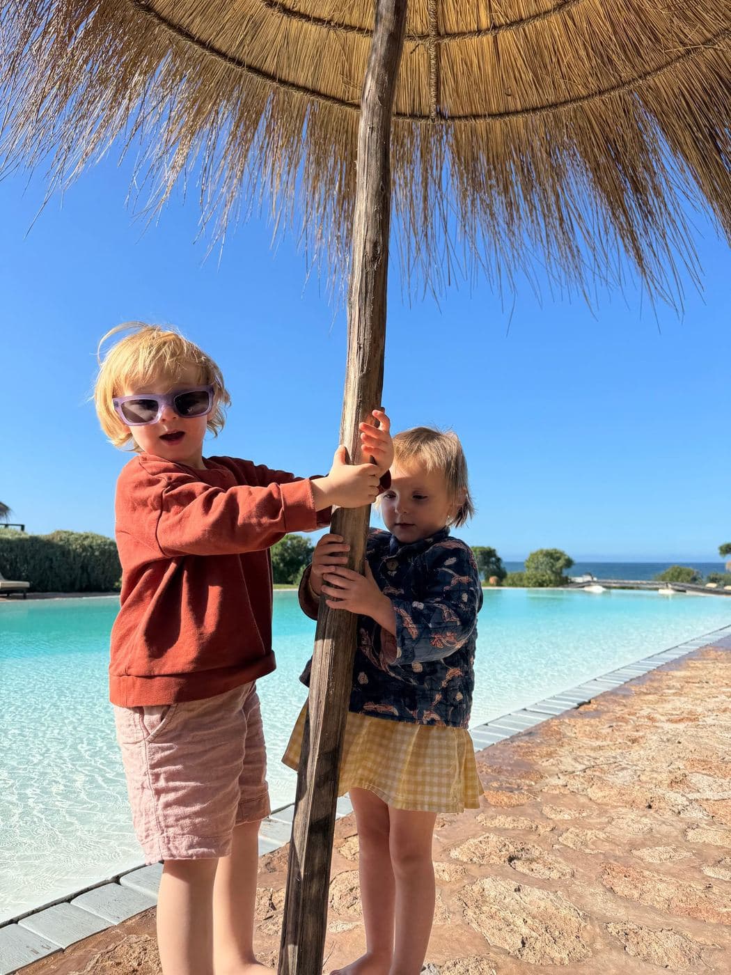 The kids by the pool at Dar Danse